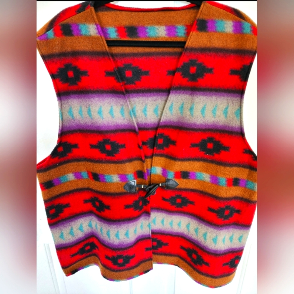 Fleece Aztec Print Vest